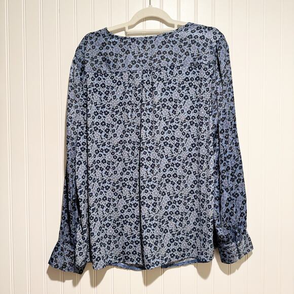 Lane Bryant Satin Blue Floral Blouse NEW 14/16 - Picture 8 of 8